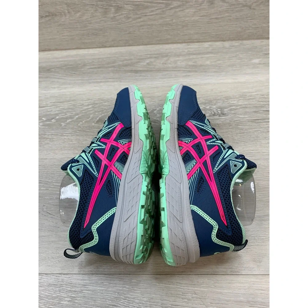 ASICS Gel-Venture 8 Women's Trail Running Shoes Navy Pink Mint 7.5 Wide
